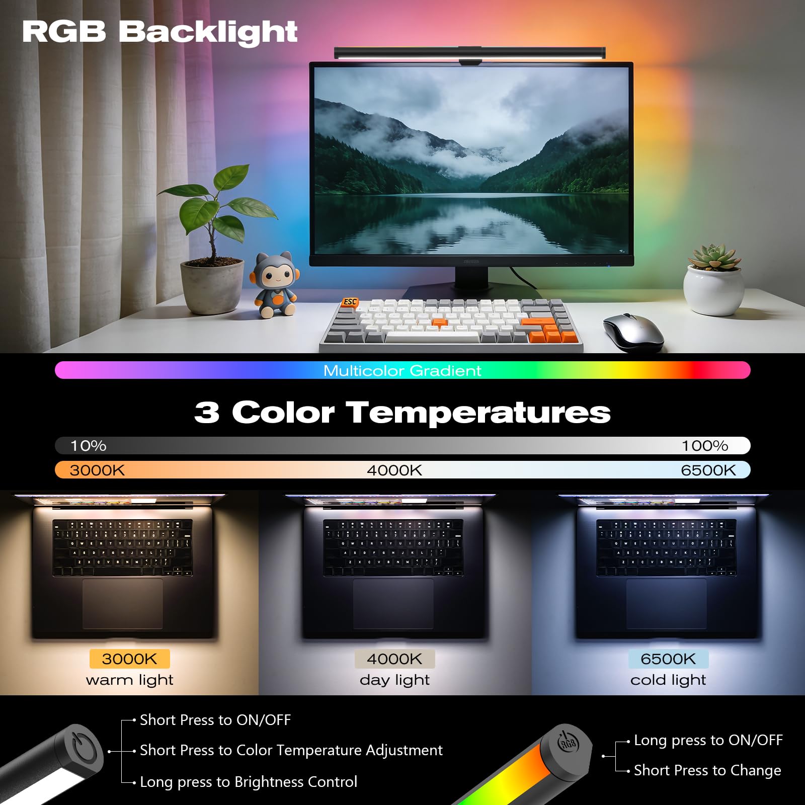 SAMPHON RGB Monitor Light Bar with Eye-Care Dual Lighting