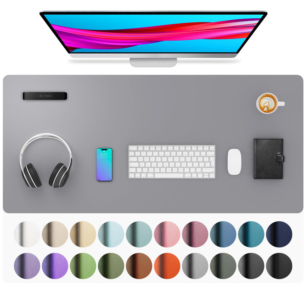 Waterproof PU Leather Desk Pad & Mouse Pad with Non-Slip Base