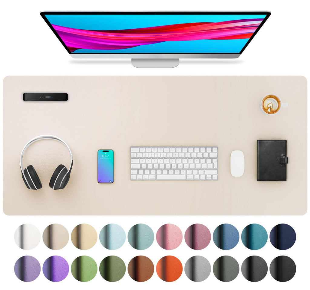 Waterproof PU Leather Desk Pad & Mouse Pad with Non-Slip Base