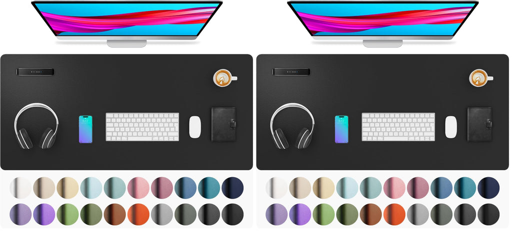 Waterproof PU Leather Desk Pad & Mouse Pad with Non-Slip Base
