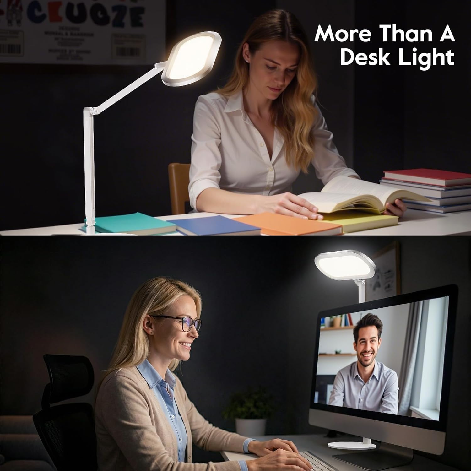LitONES Dual-Sided LED Desk Lamp with Knob Remote