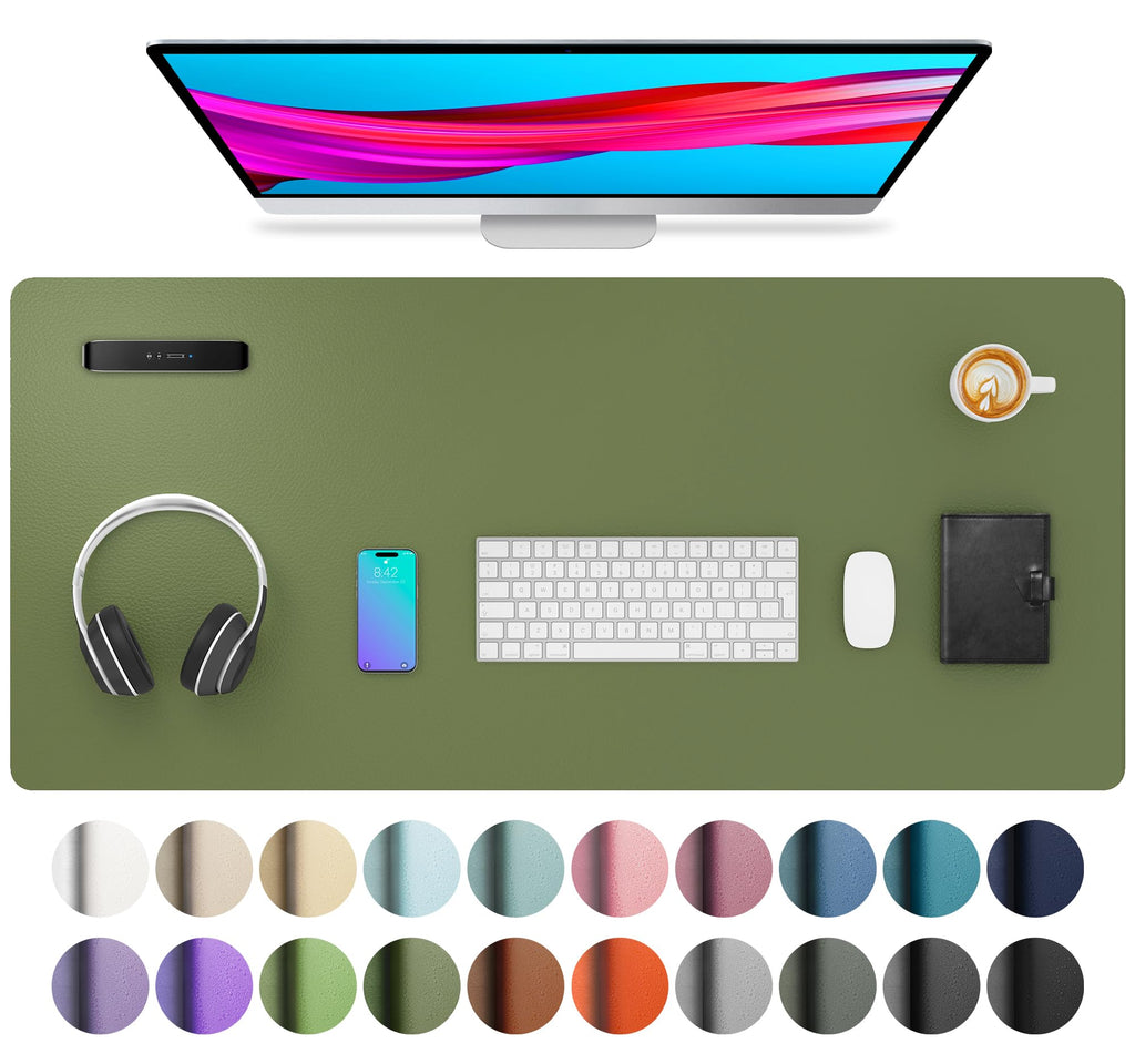Waterproof PU Leather Desk Pad & Mouse Pad with Non-Slip Base