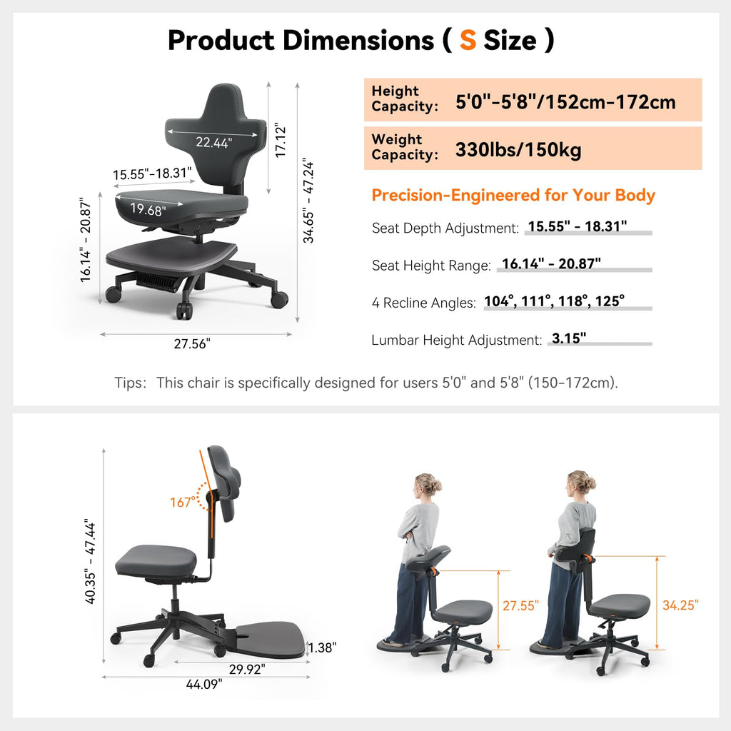 Newtral 6-in-1 Ergonomic Sit-Stand Perch Stool