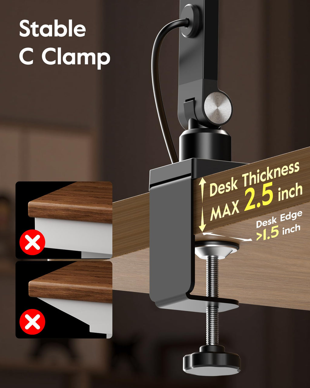 LitONES LED Clamp Desk Lamp for Home Office Lighting