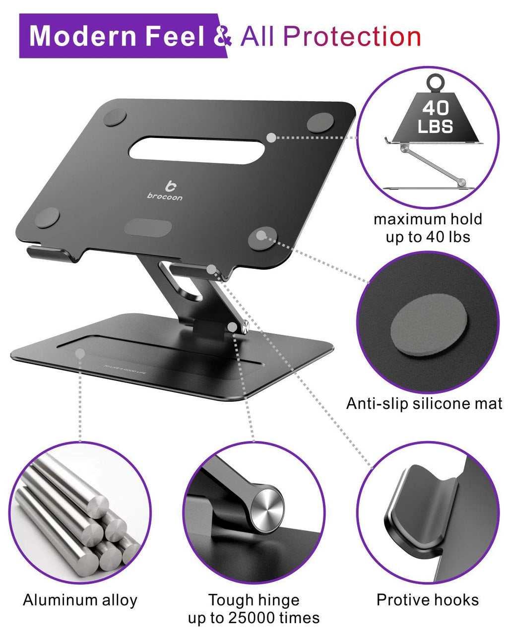 brocoon Adjustable MacBook Stand for Desk