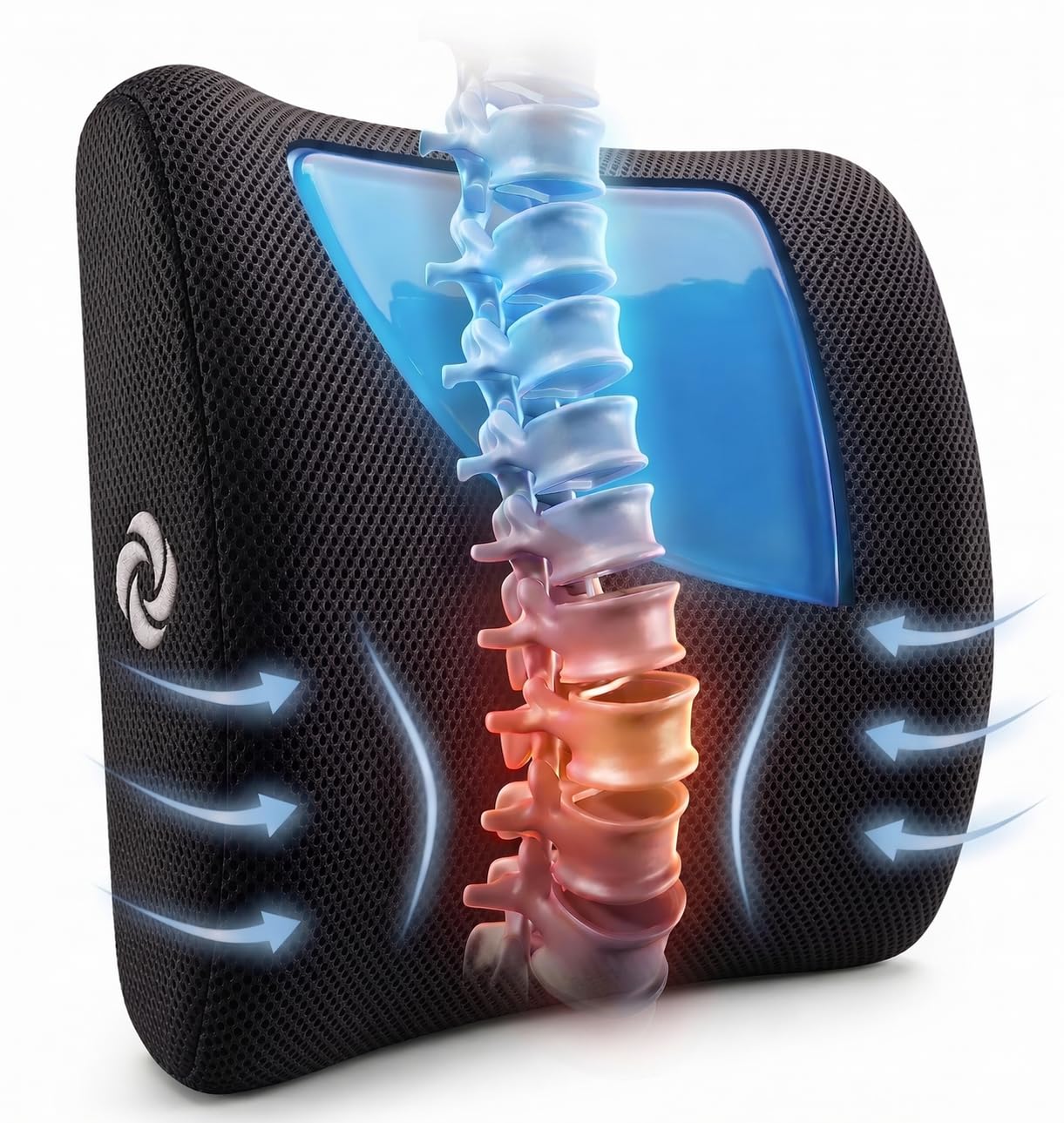 Samsonite Lumbar Support Pillow for Office Chair and Car Seat, Perfectly Balanced Memory Foam, Versatile Use Lower Back Cushion