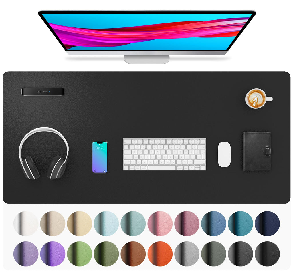 Waterproof PU Leather Desk Pad & Mouse Pad with Non-Slip Base