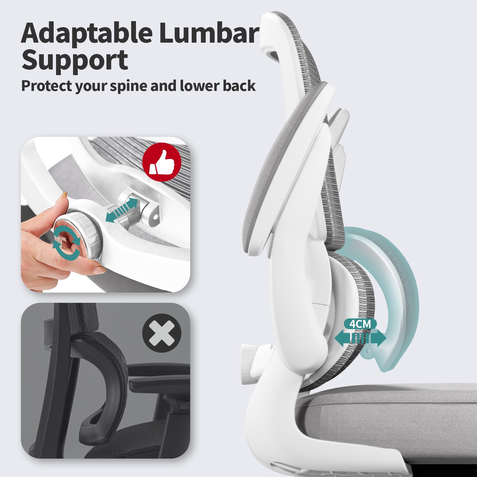 TRALT Ergonomic Mesh Office Chair with Lumbar Support