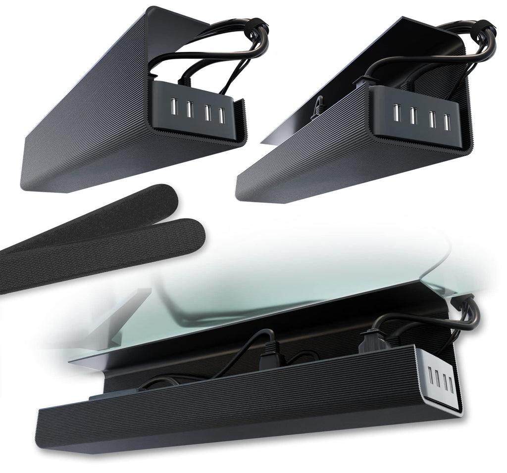 Scanfield 17-Inch Under-Desk Cable Management Tray 2-Pack