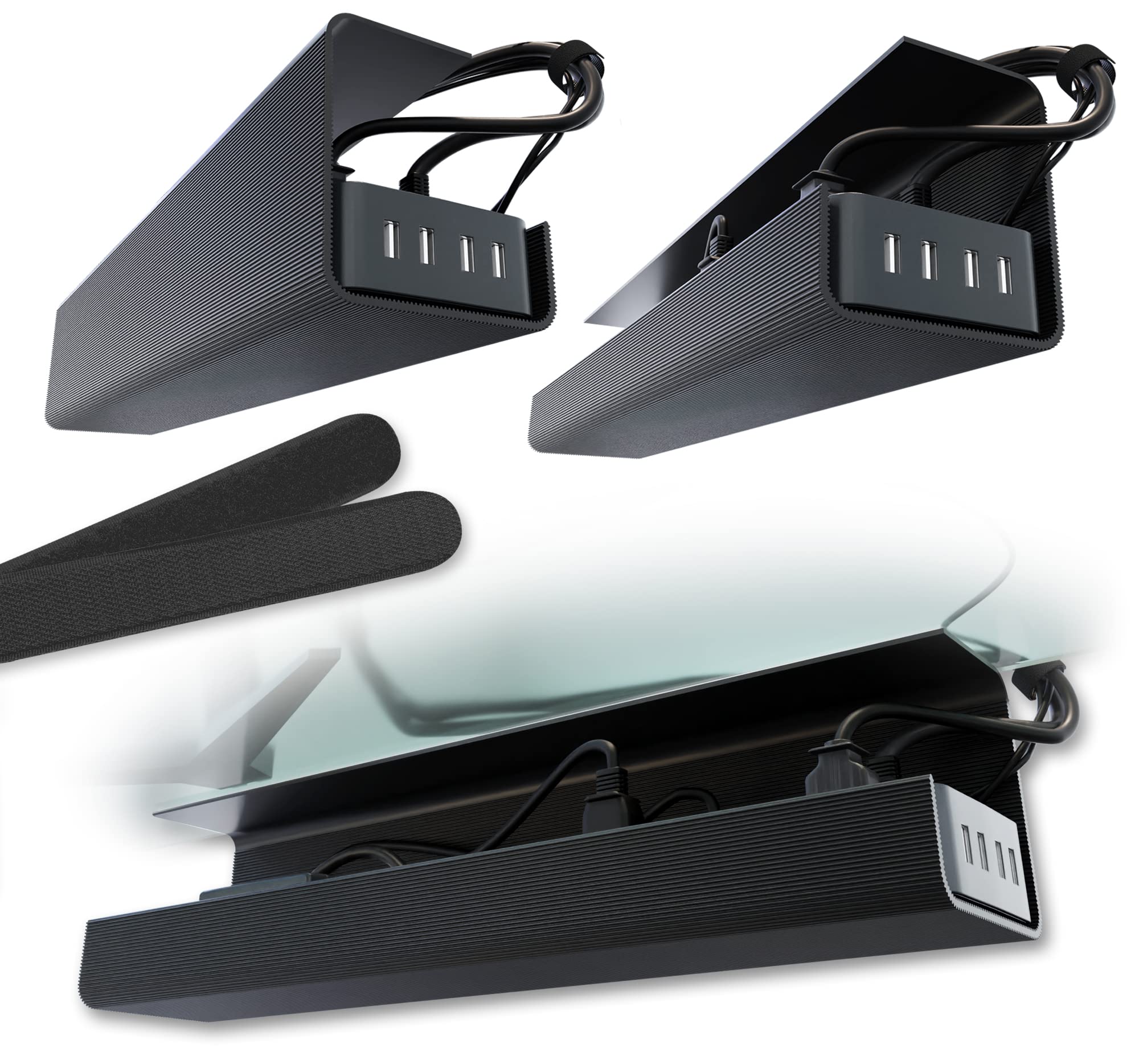 Scanfield 17-Inch Under-Desk Cable Management Tray 2-Pack