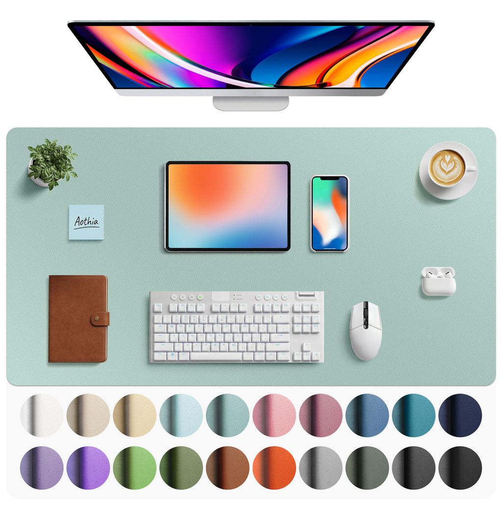 Waterproof PU Leather Desk Pad & Mouse Pad with Non-Slip Base