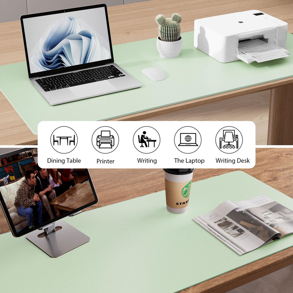 Waterproof PU Leather Desk Pad & Mouse Pad with Non-Slip Base