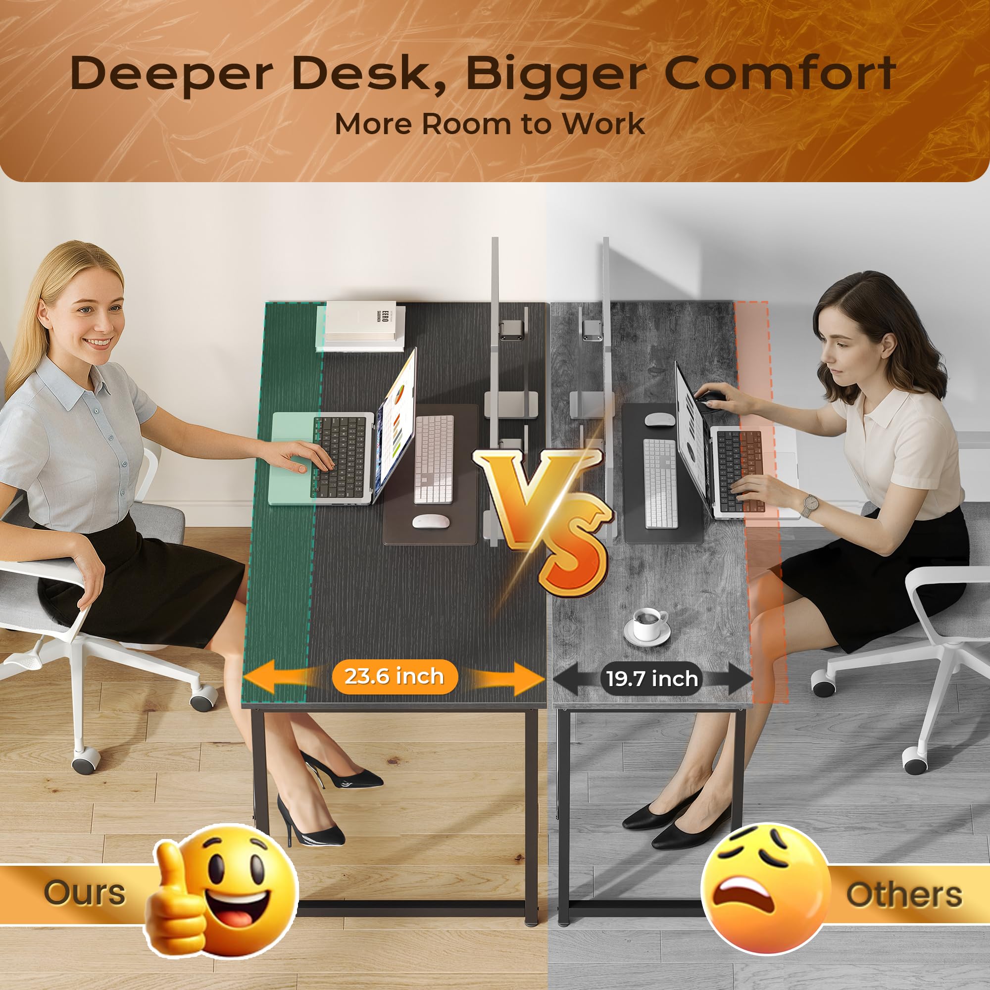 PRAISUN Computer Desk for Home Office and Study Use