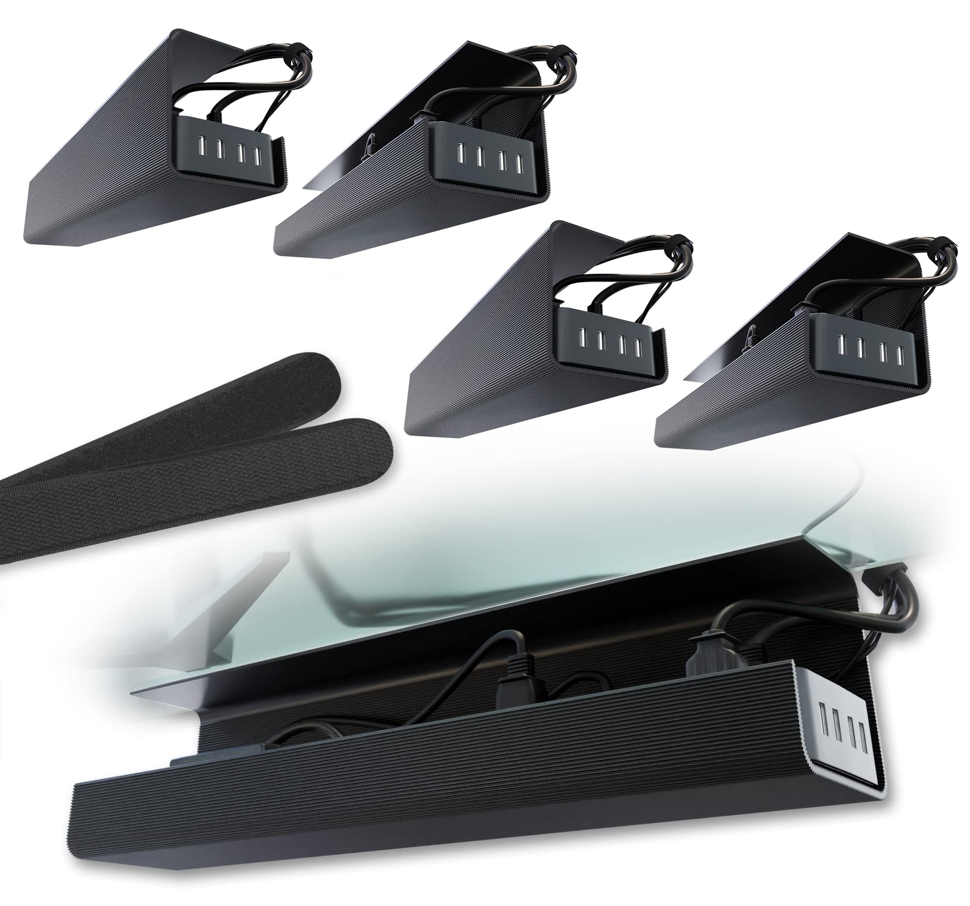 Scanfield 17-Inch Under-Desk Cable Management Tray 2-Pack