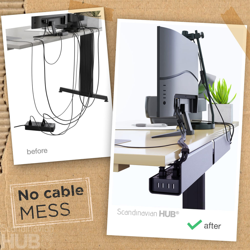 Scanfield 17-Inch Under-Desk Cable Management Tray 2-Pack