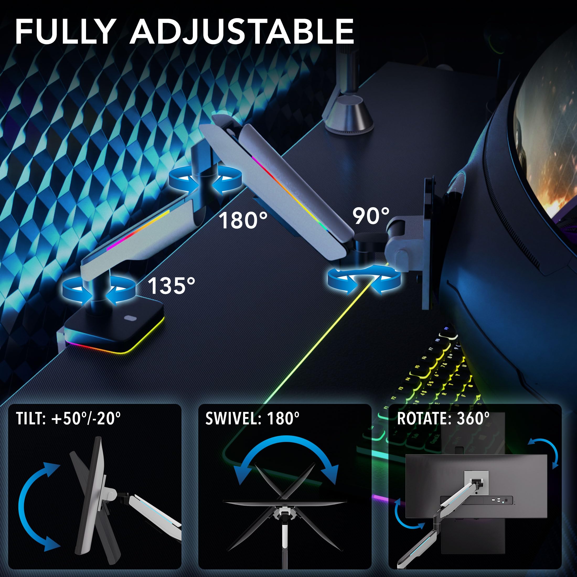 Mount-It! Heavy-Duty Dual Monitor Arm for 35-Inch Screens