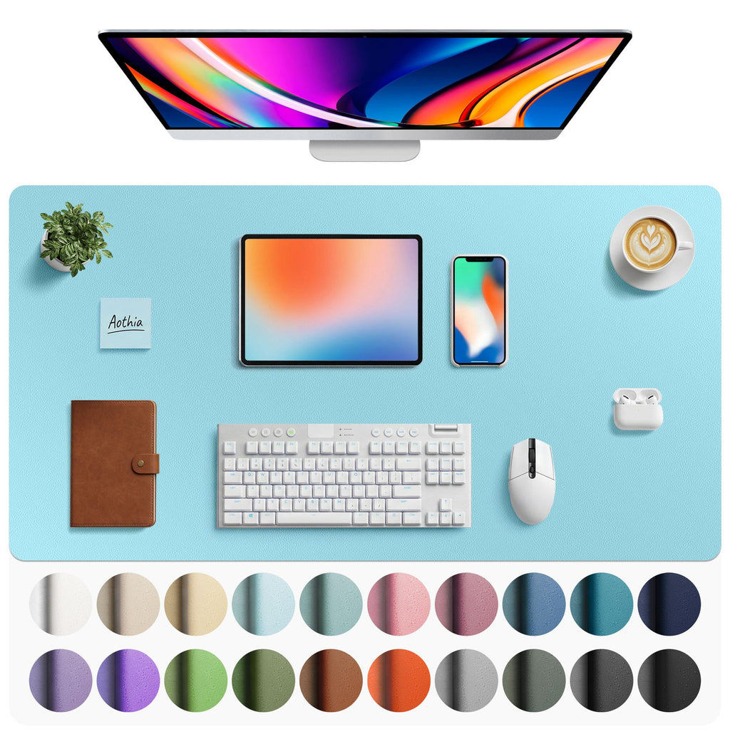 Waterproof PU Leather Desk Pad & Mouse Pad with Non-Slip Base