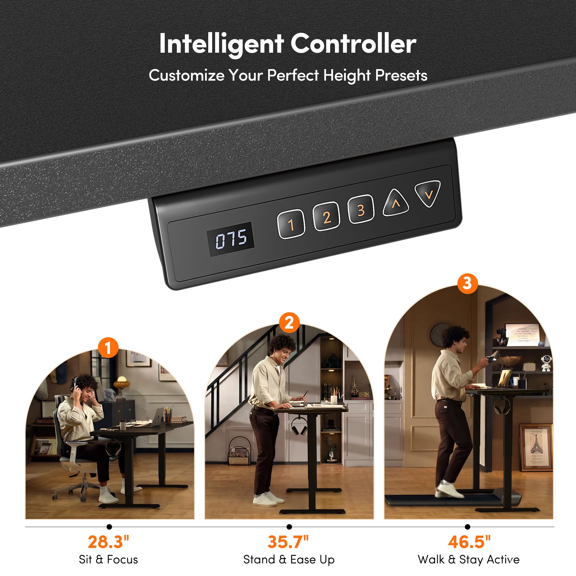 FEZIBO Standing Desk Electric Height Adjustable