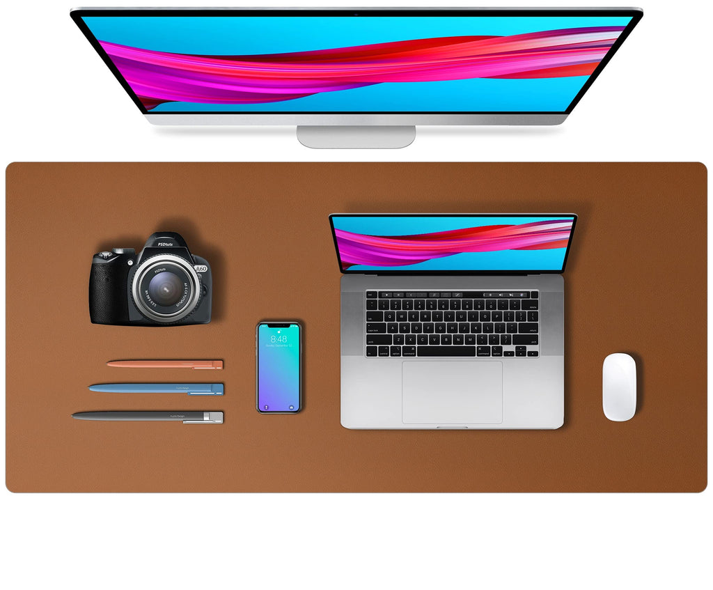 Waterproof PU Leather Desk Pad & Mouse Pad with Non-Slip Base