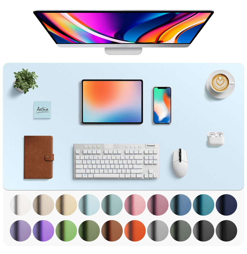Waterproof PU Leather Desk Pad & Mouse Pad with Non-Slip Base
