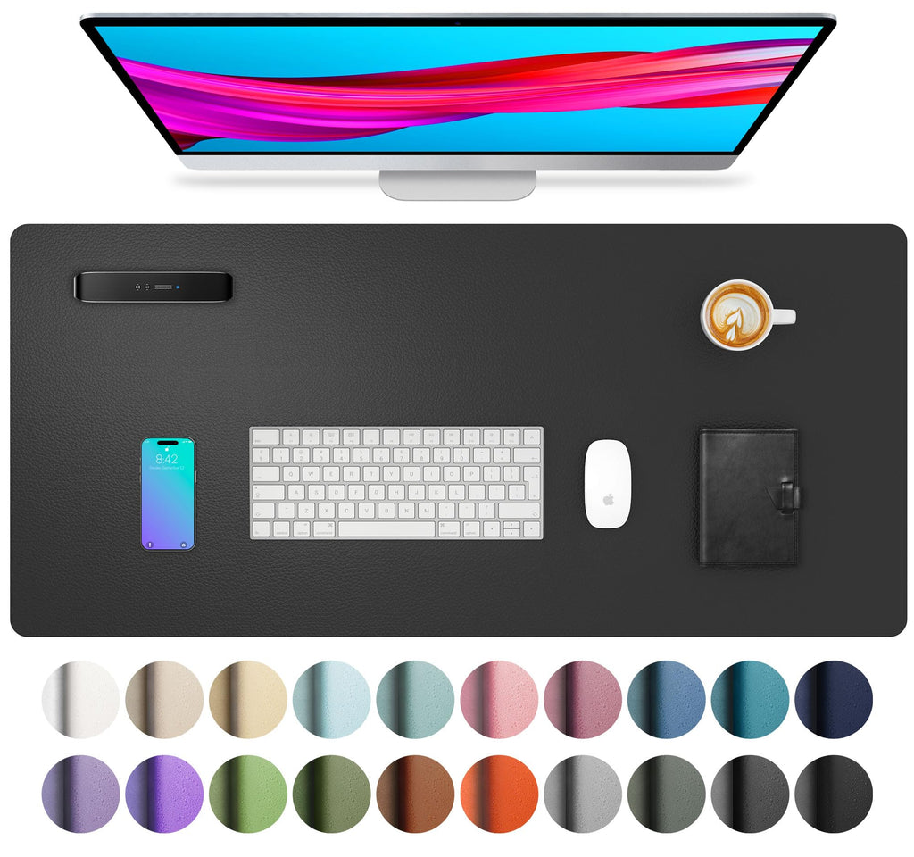 Waterproof PU Leather Desk Pad & Mouse Pad with Non-Slip Base