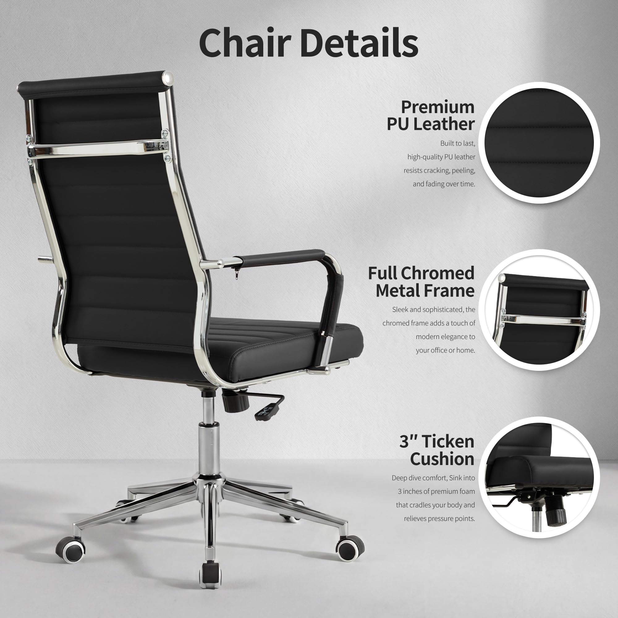 Okeysen Ergonomic Leather Office Chair with Swivel Base