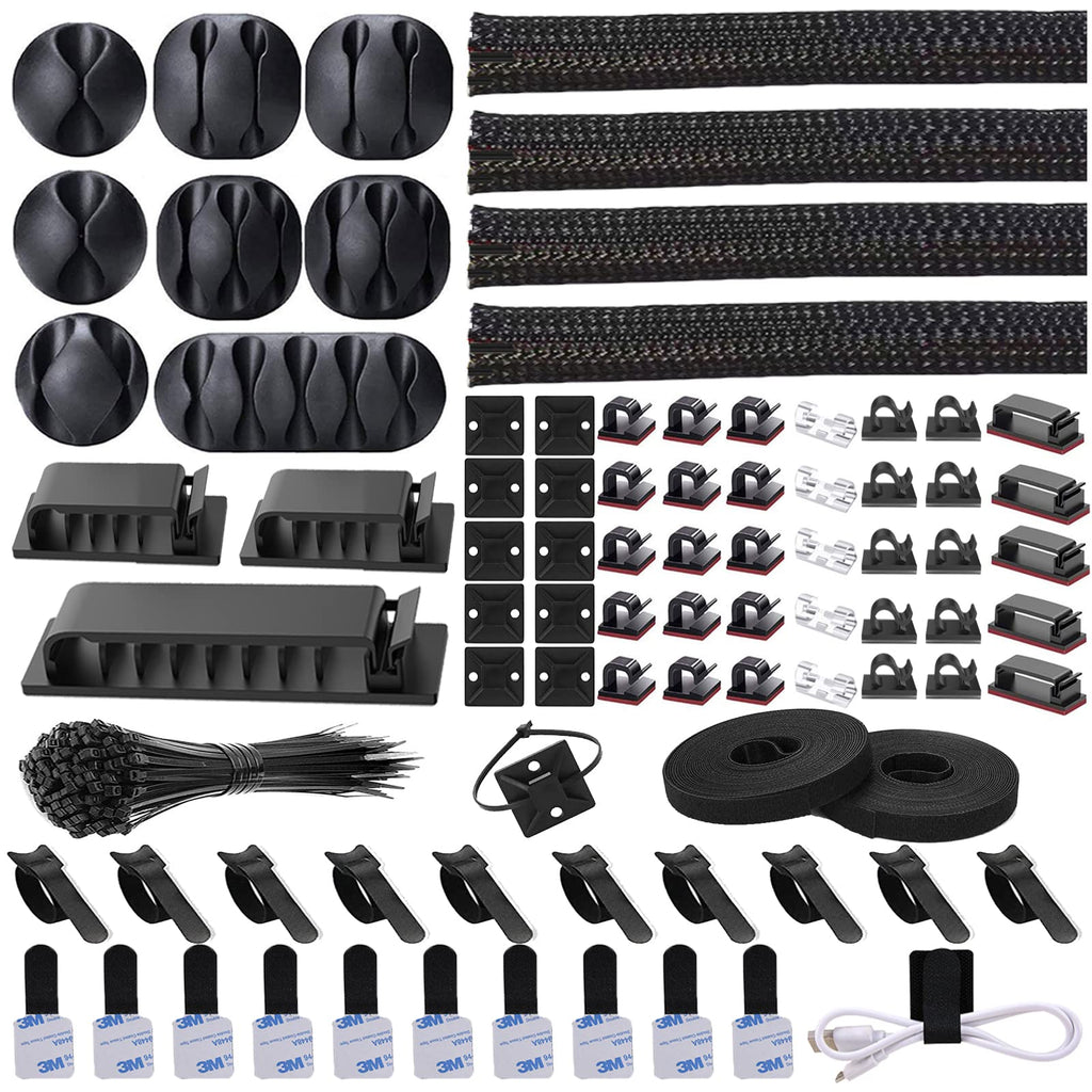 N NOROCME 192-Piece Cable Management Kit with Wire Sleeves