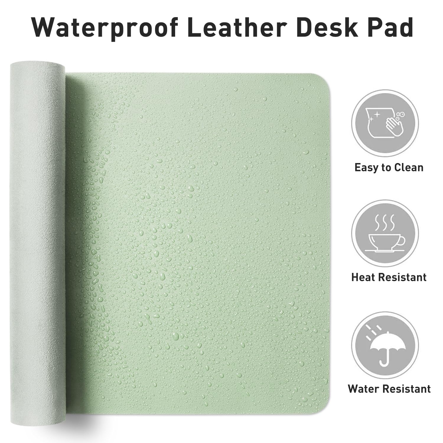 Waterproof PU Leather Desk Pad & Mouse Pad with Non-Slip Base