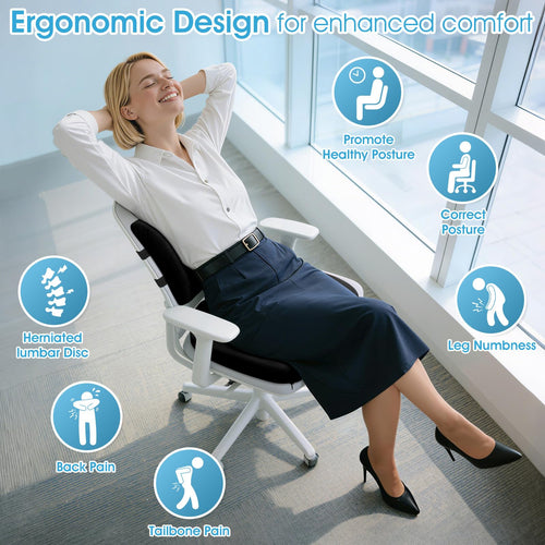 CushZone Memory Foam Seat Cushion & Lumbar Support Pillow