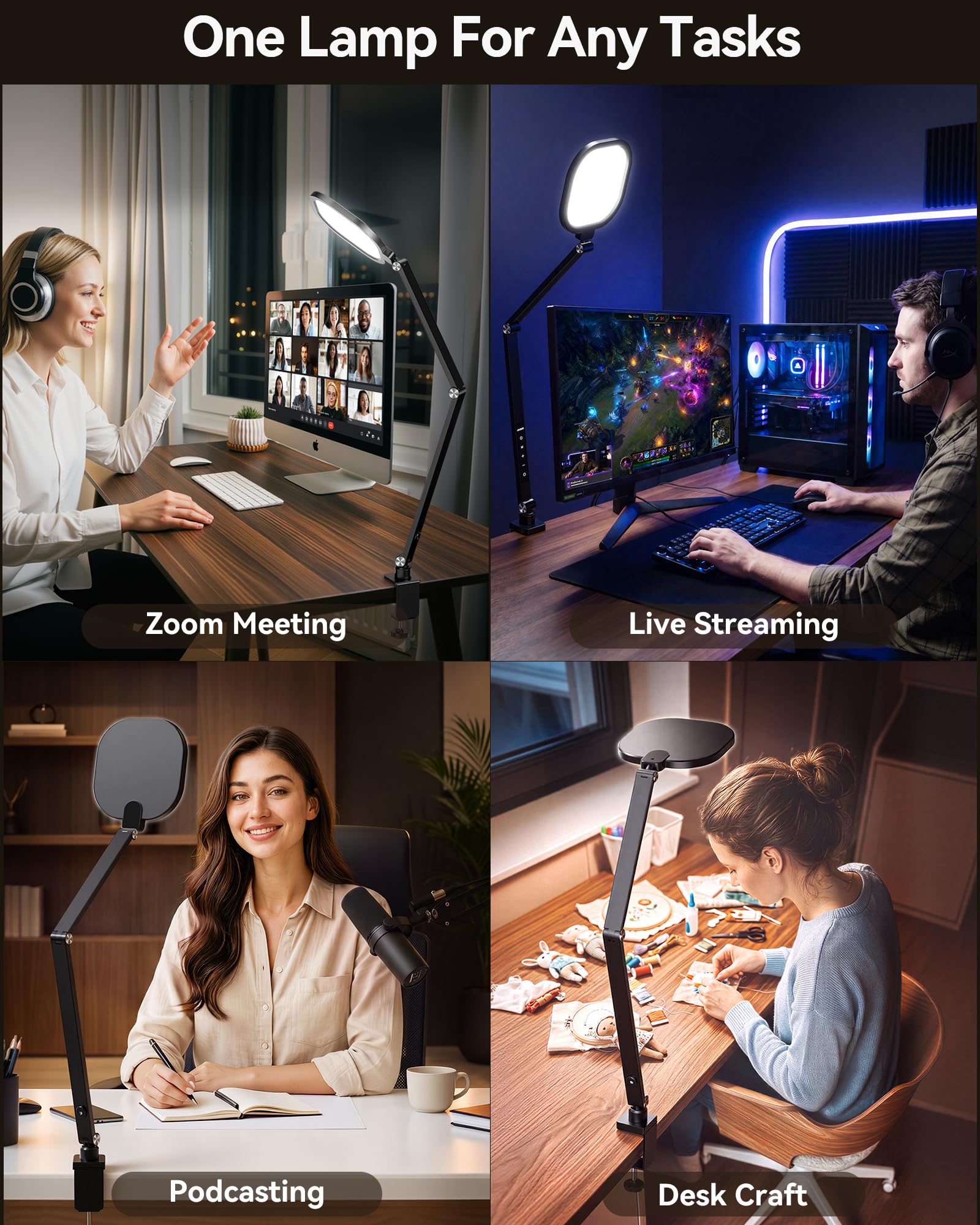 LitONES LED Clamp Desk Lamp for Home Office Lighting