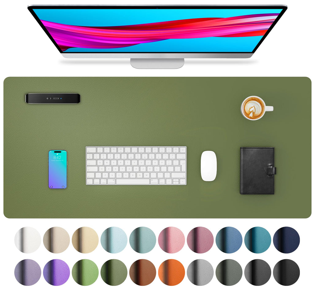 Waterproof PU Leather Desk Pad & Mouse Pad with Non-Slip Base