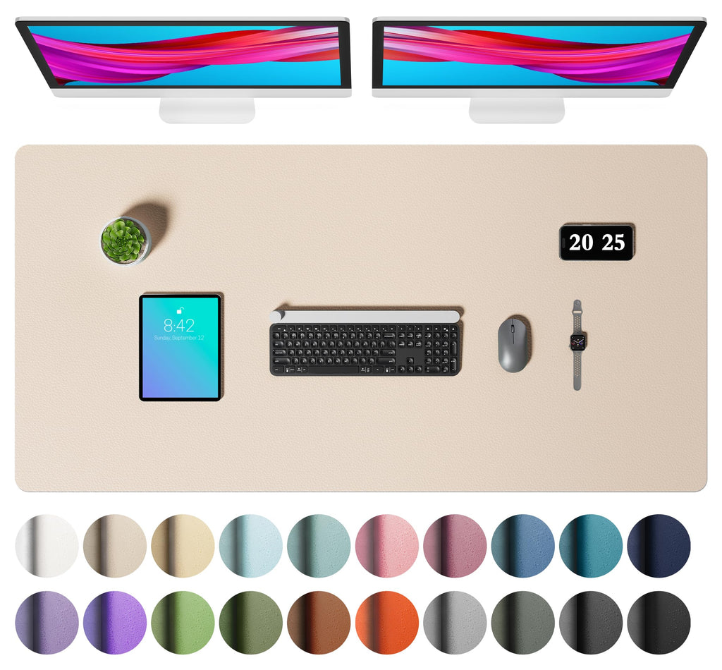 Waterproof PU Leather Desk Pad & Mouse Pad with Non-Slip Base