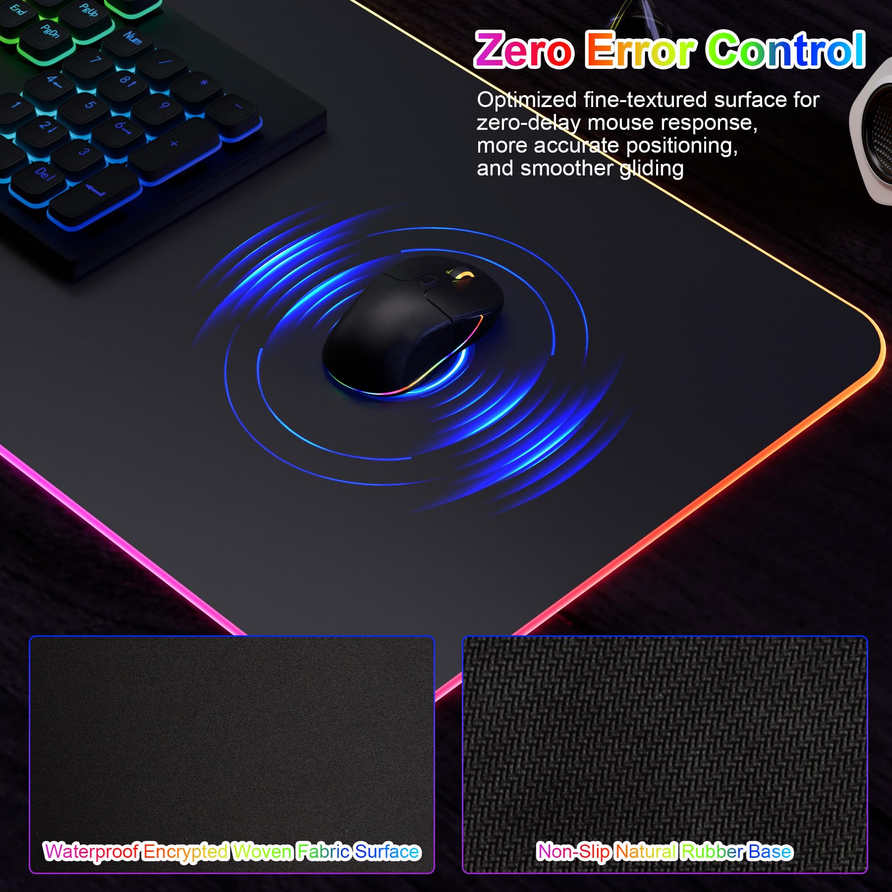 HAUTOCO 31.5-Inch Extended Gaming Mouse Pad Desk Mat