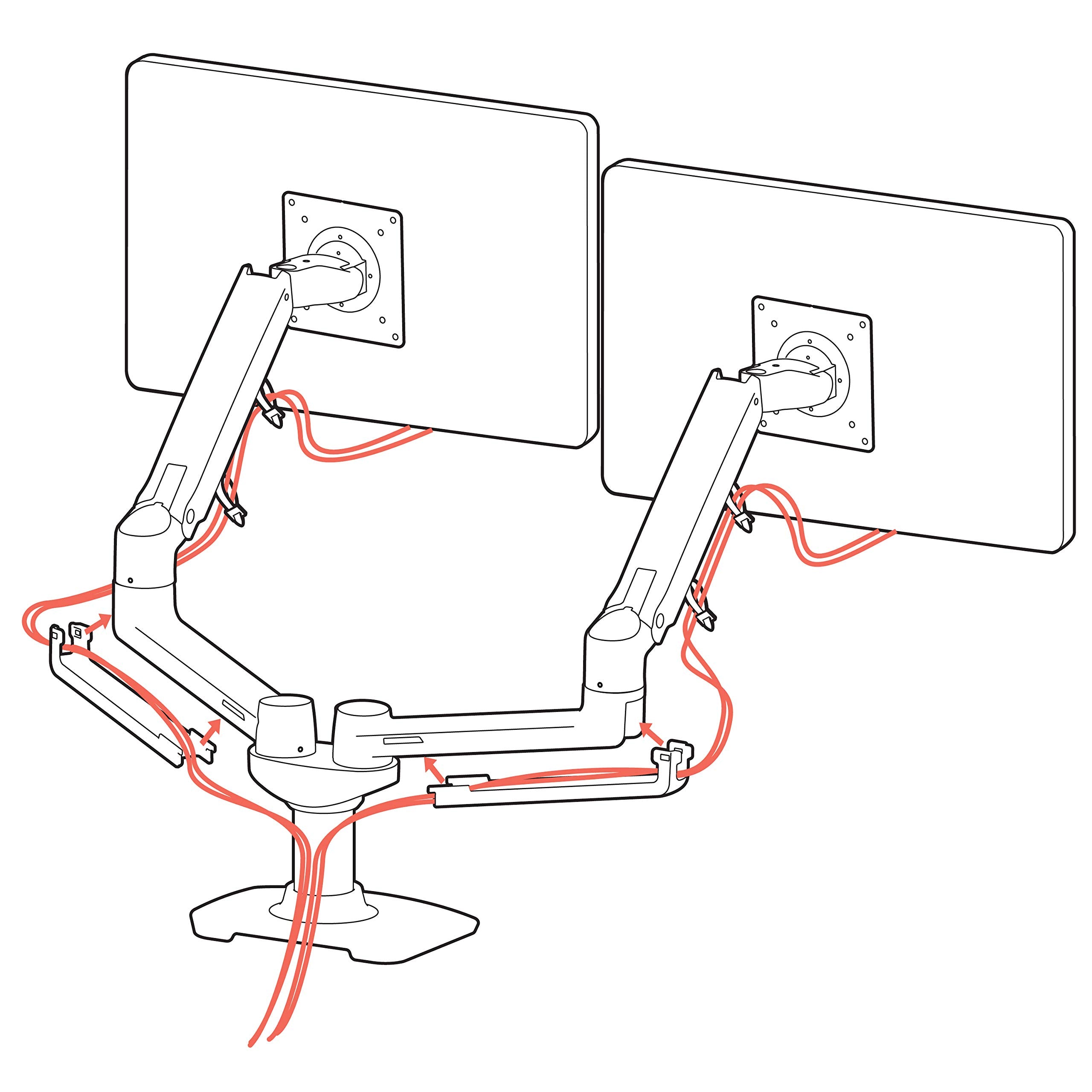 Ergotron – LX Dual Monitor Arm, VESA Desk Mount