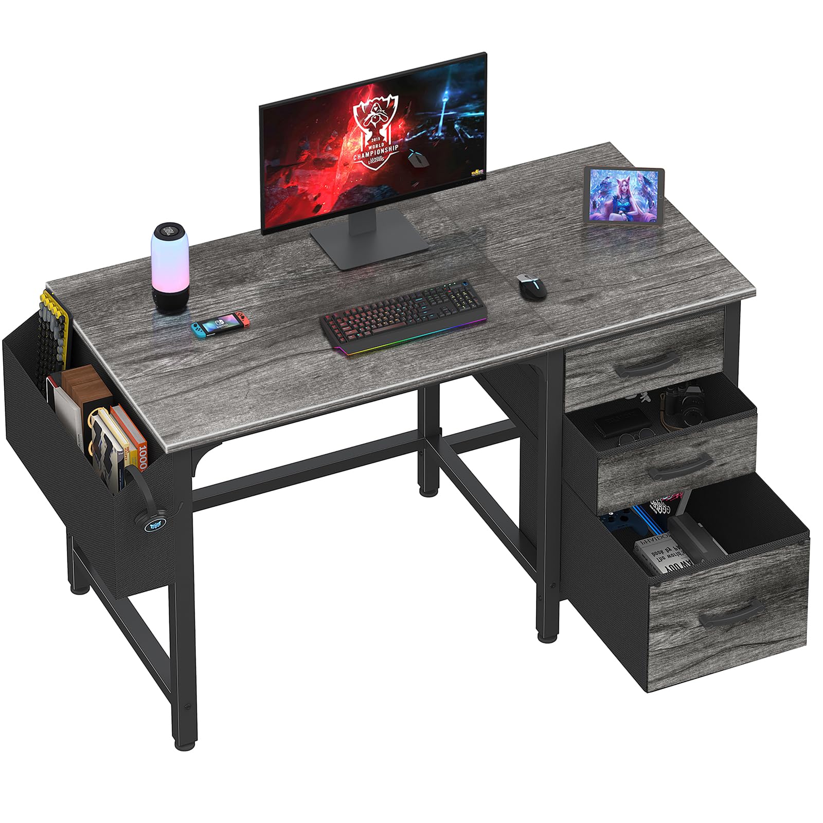 Lufeiya 47-Inch Computer Desk with File Drawers & Storage