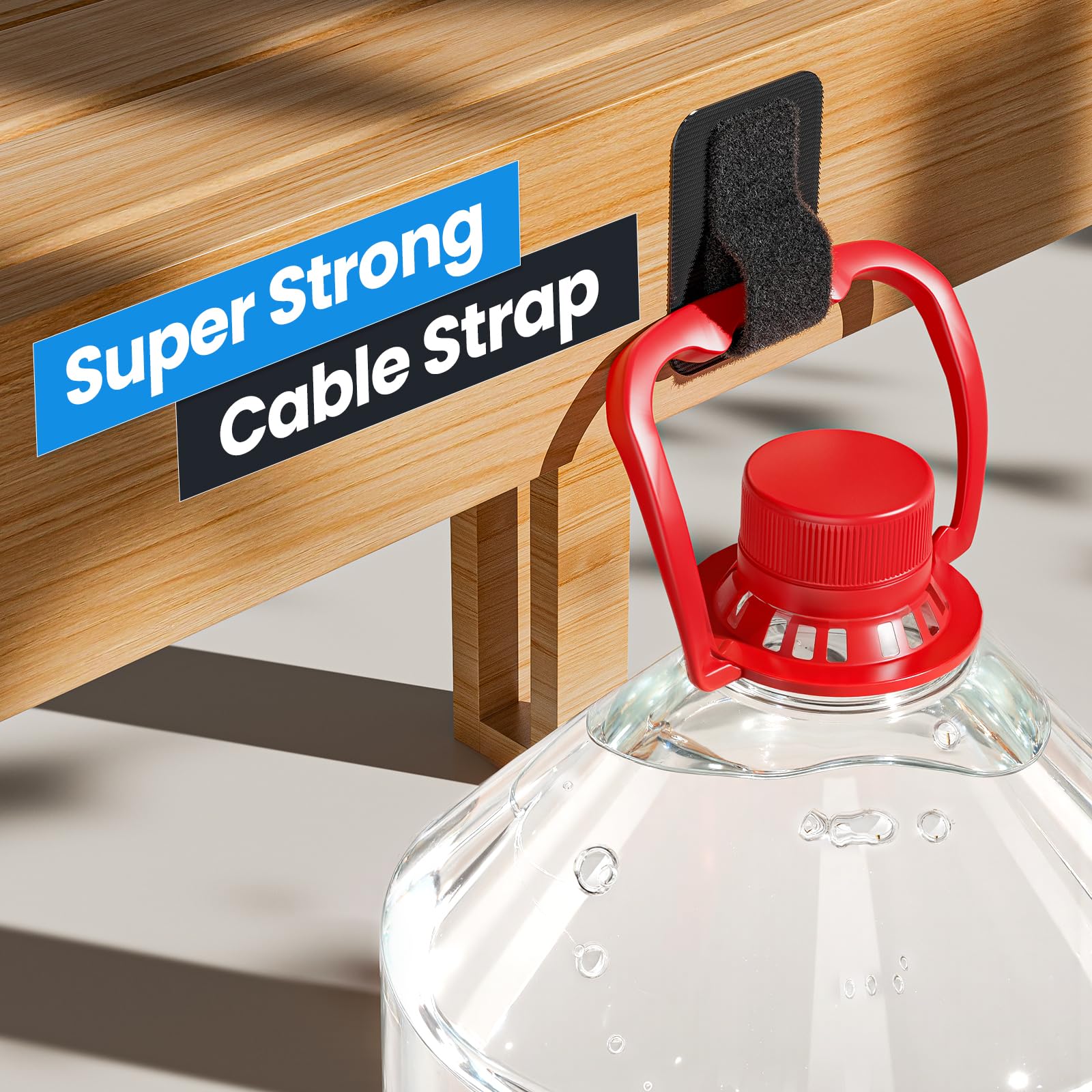 Under-Desk Cable Management Organizer with Adjustable Ties