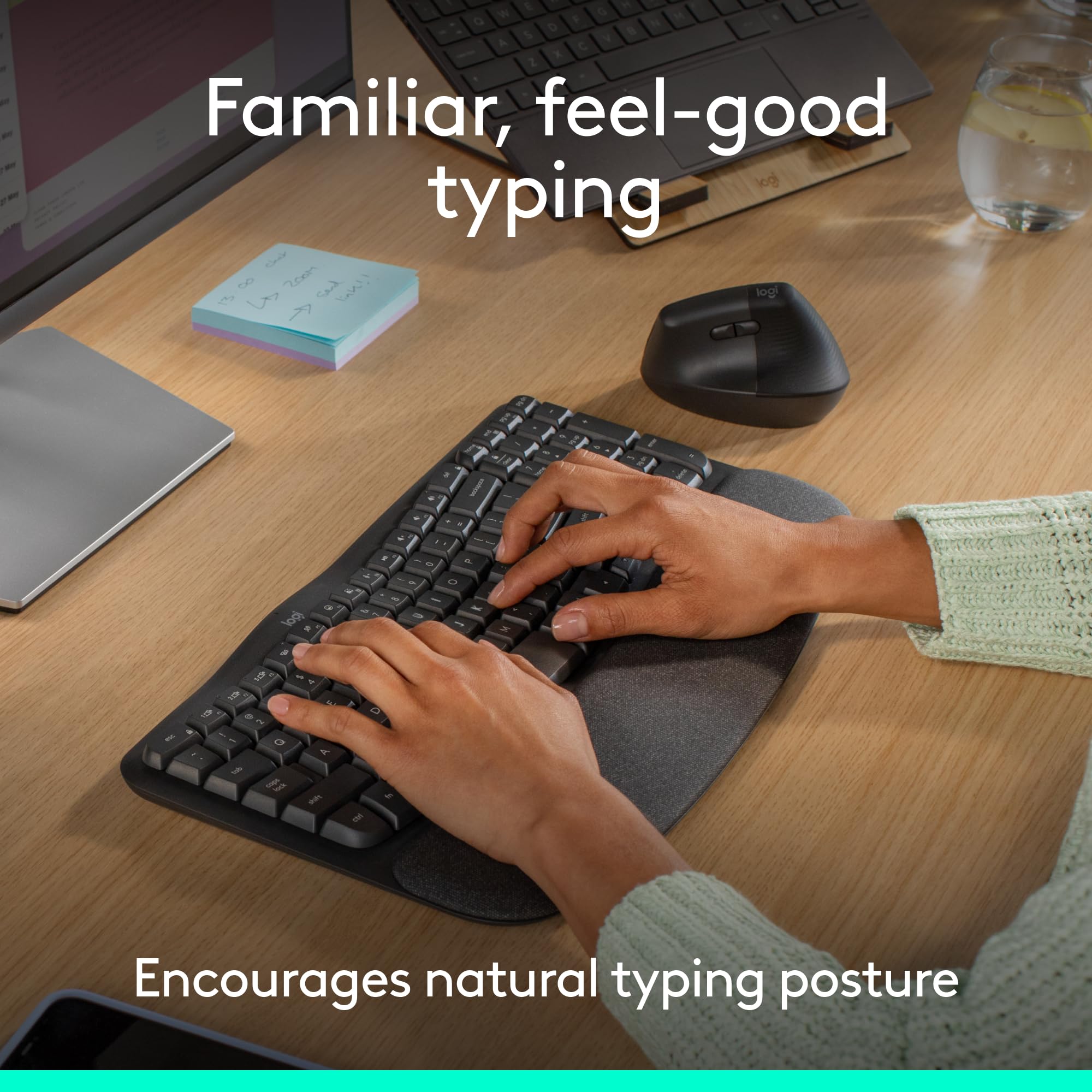Logitech Wave Keys Wireless Ergonomic Keyboard 4-Pack