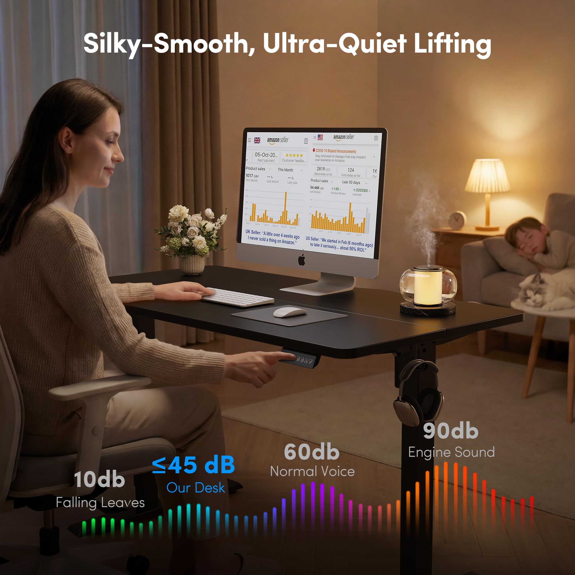 FEZIBO Standing Desk Electric Height Adjustable