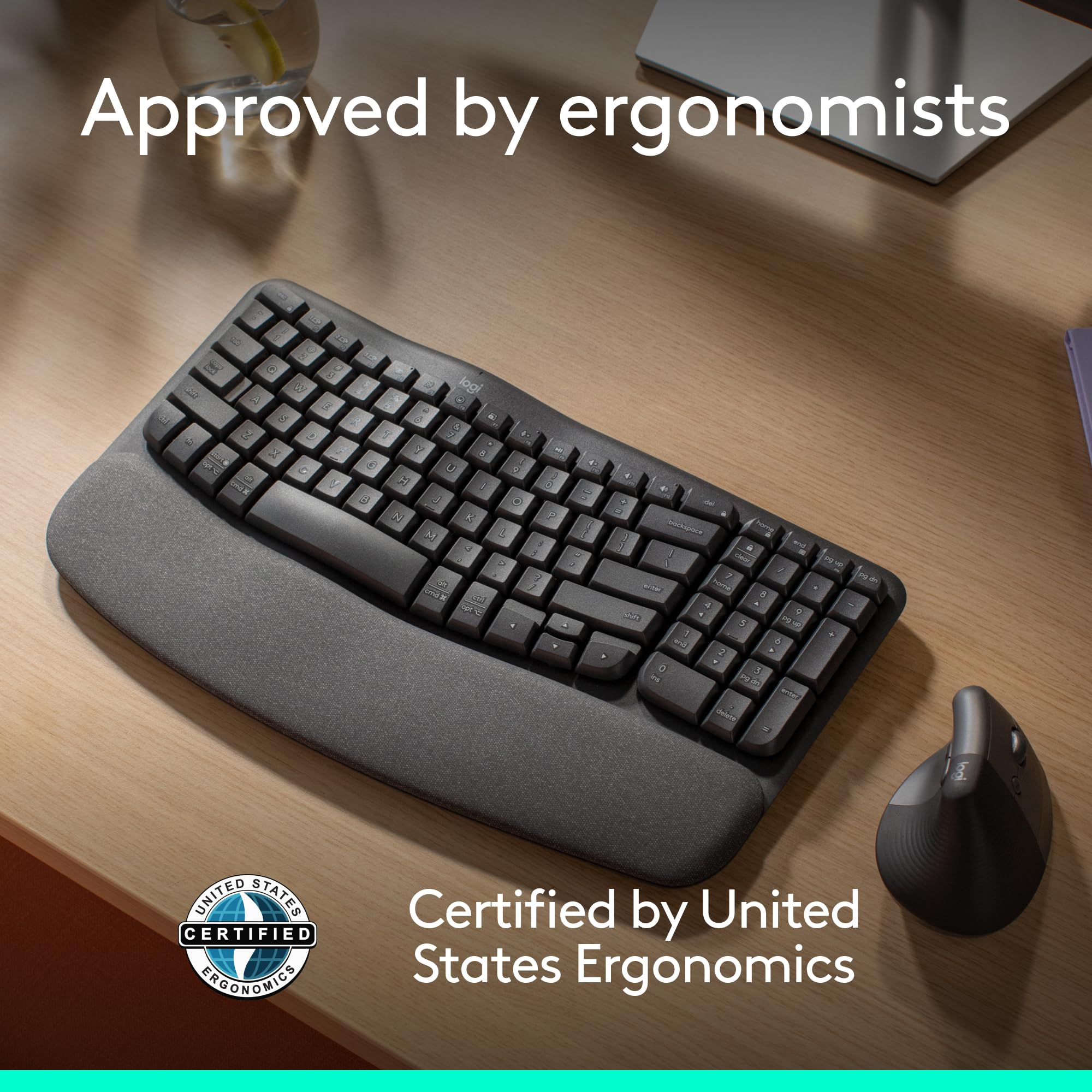 Logitech Wave Keys Wireless Ergonomic Keyboard 4-Pack