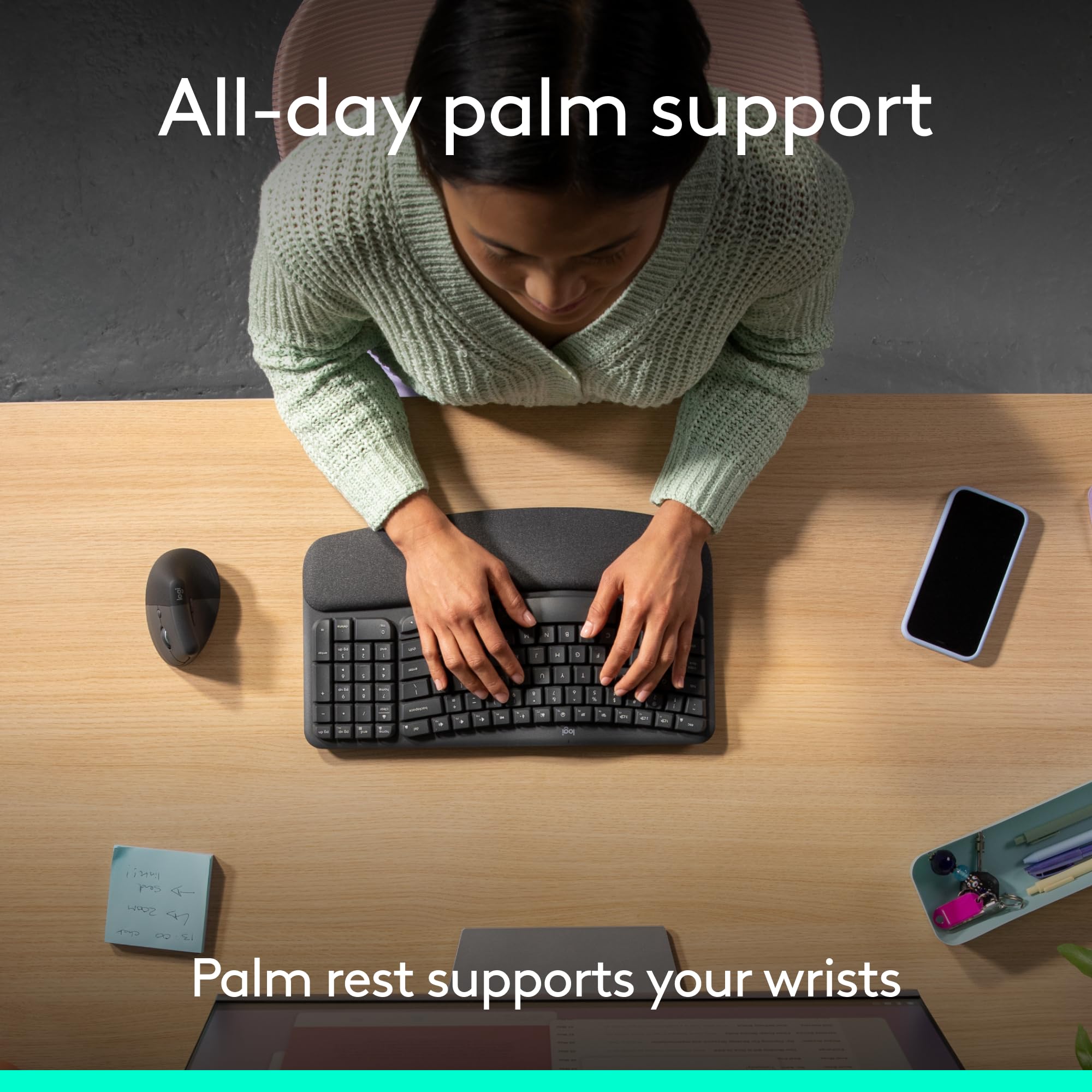 Logitech Wave Keys Wireless Ergonomic Keyboard 4-Pack