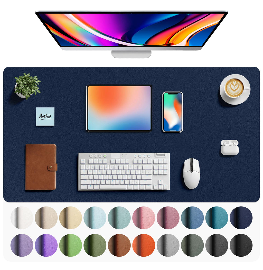 Waterproof PU Leather Desk Pad & Mouse Pad with Non-Slip Base