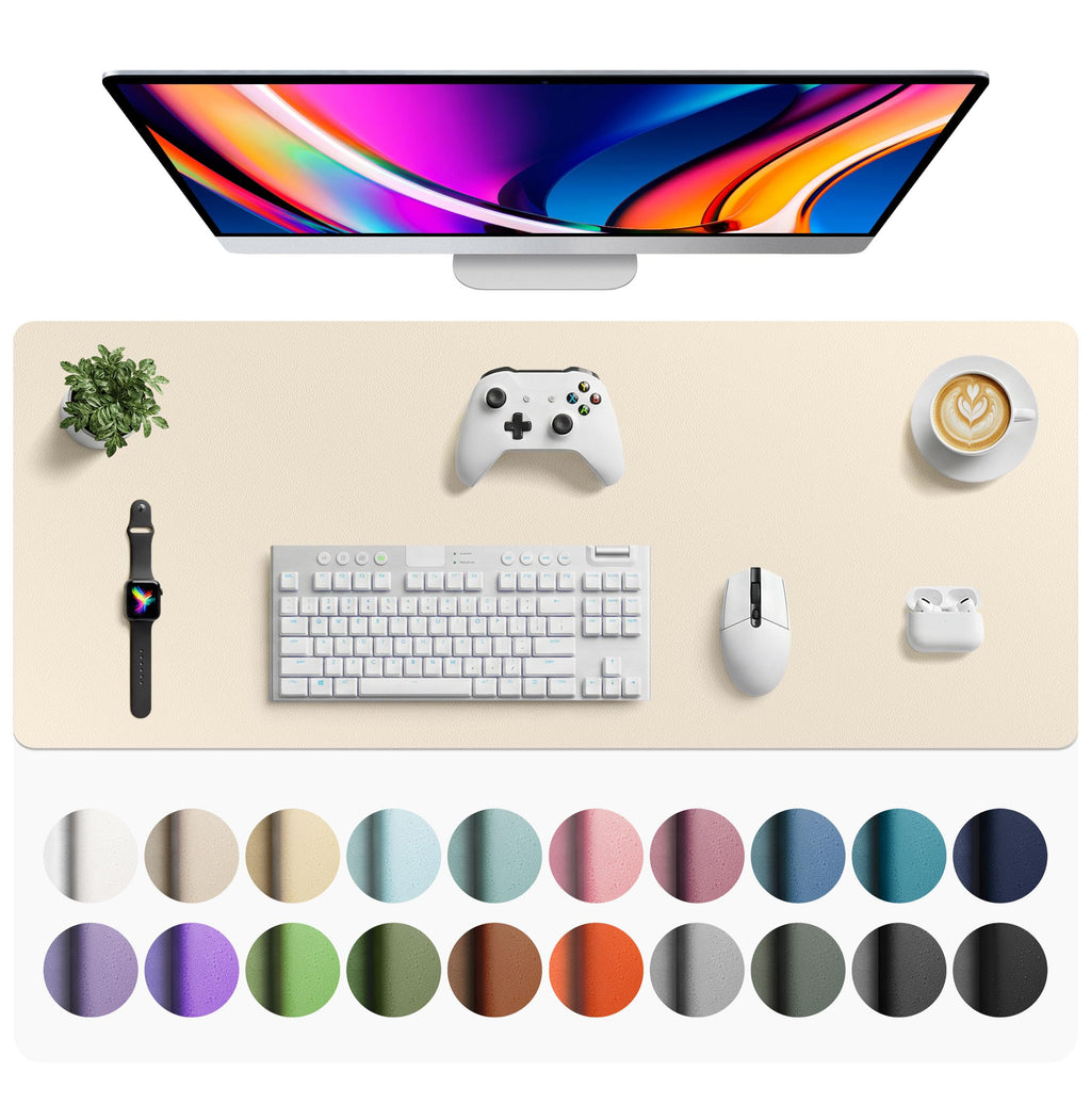 Waterproof PU Leather Desk Pad & Mouse Pad with Non-Slip Base