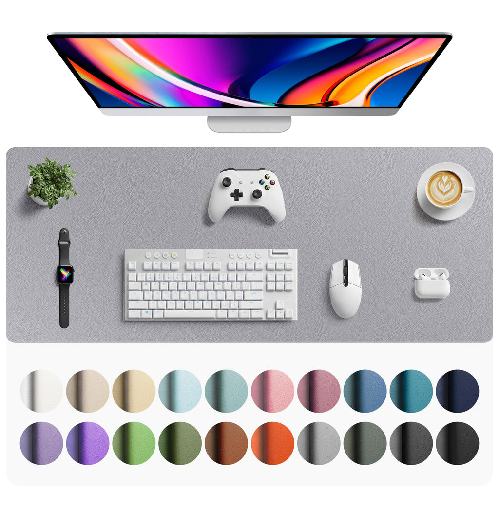 Waterproof PU Leather Desk Pad & Mouse Pad with Non-Slip Base