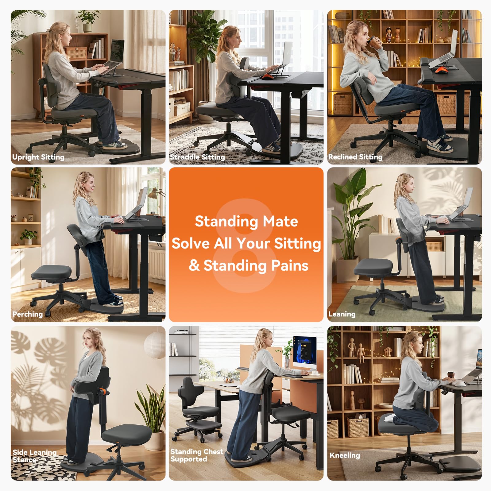 Newtral 6-in-1 Ergonomic Sit-Stand Perch Stool