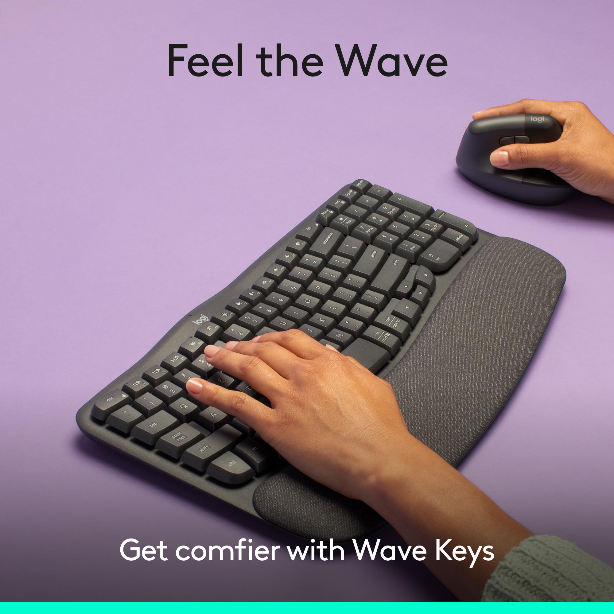 Logitech Wave Keys Wireless Ergonomic Keyboard 4-Pack