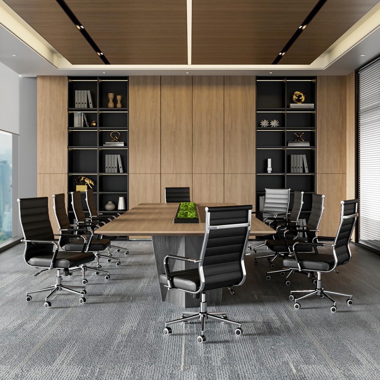 Okeysen Ergonomic Leather Office Chair with Swivel Base