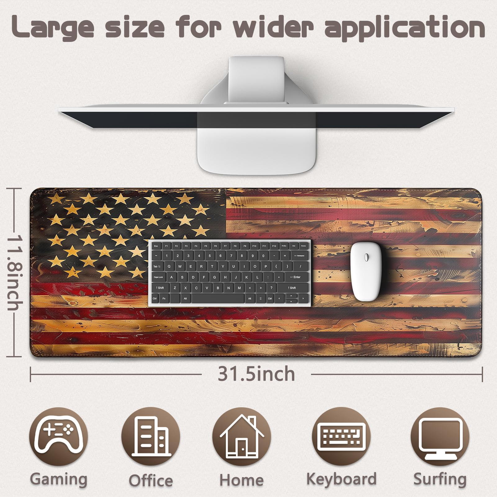 31.5-Inch Extended Gaming Mouse Pad with Non-Slip Base