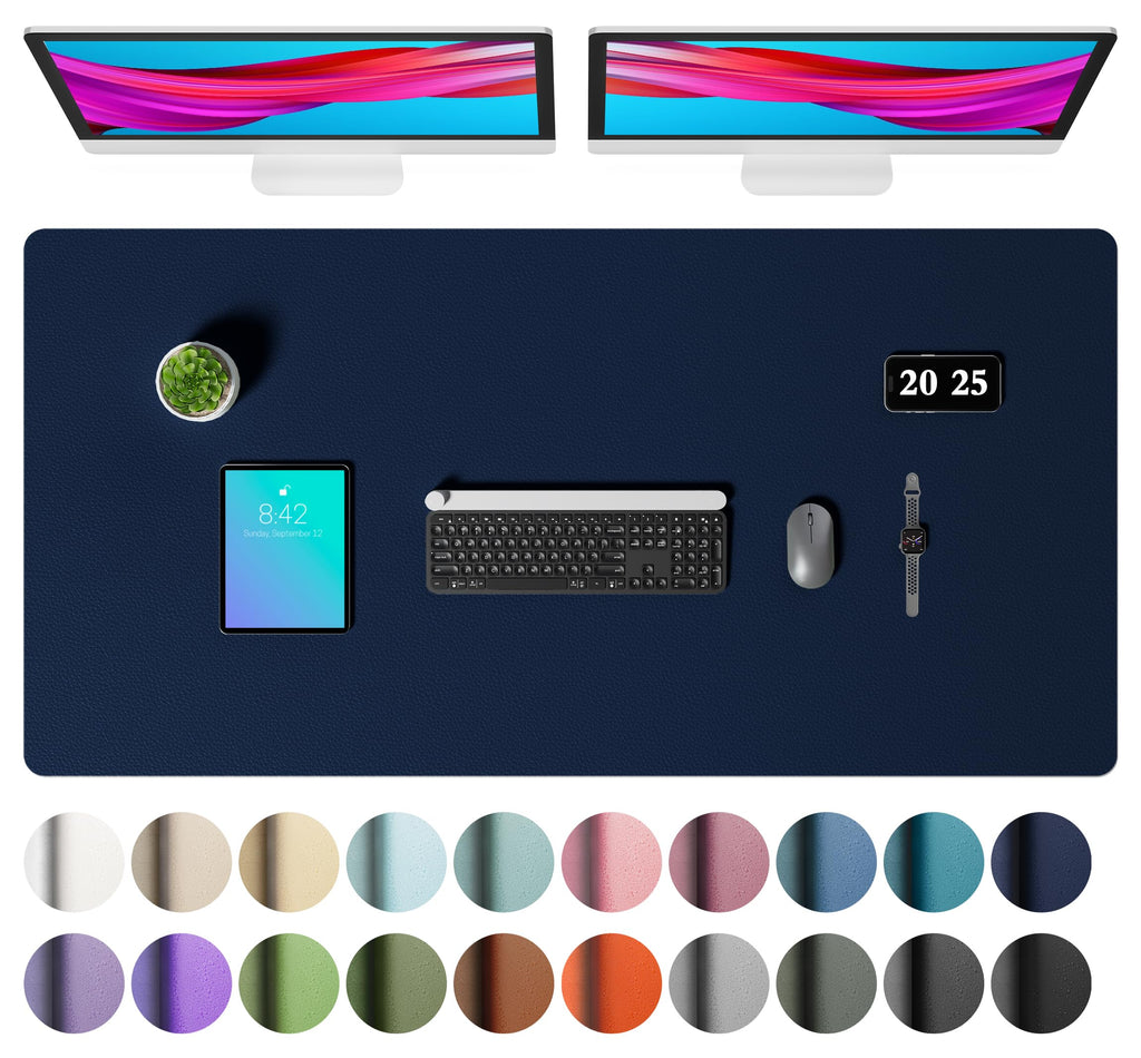 Waterproof PU Leather Desk Pad & Mouse Pad with Non-Slip Base