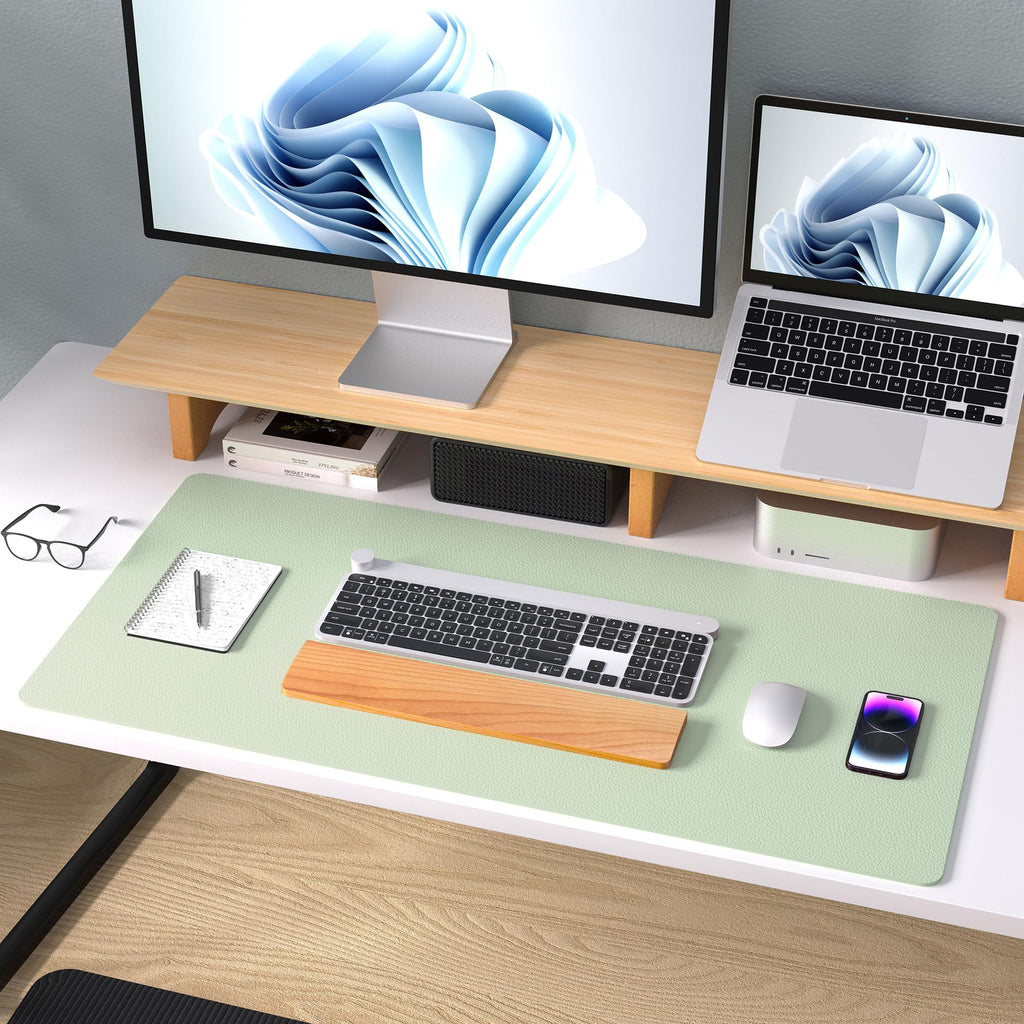 Waterproof PU Leather Desk Pad & Mouse Pad with Non-Slip Base