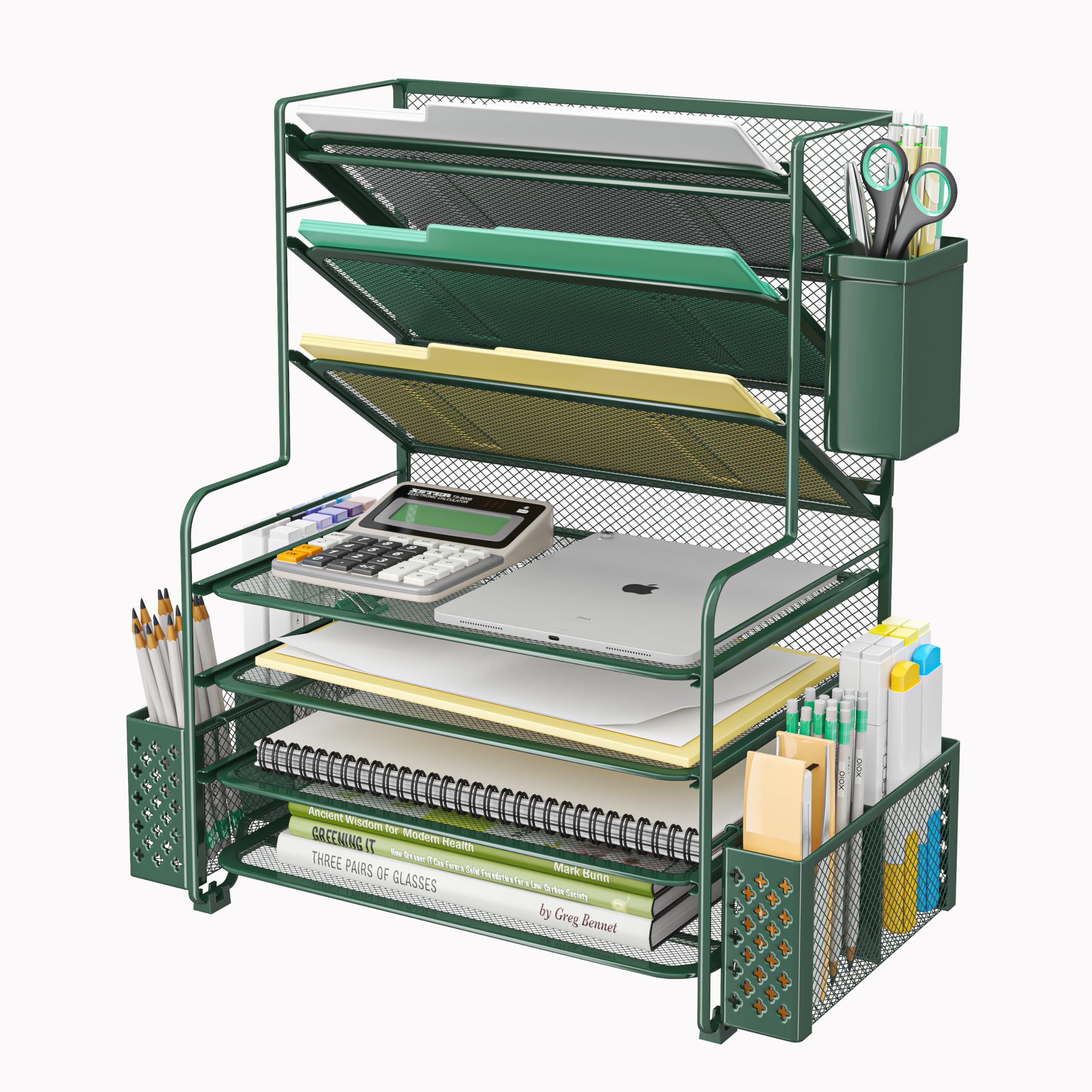 Simple Trending 7-Tier Desk File Organizer with Pen Holder